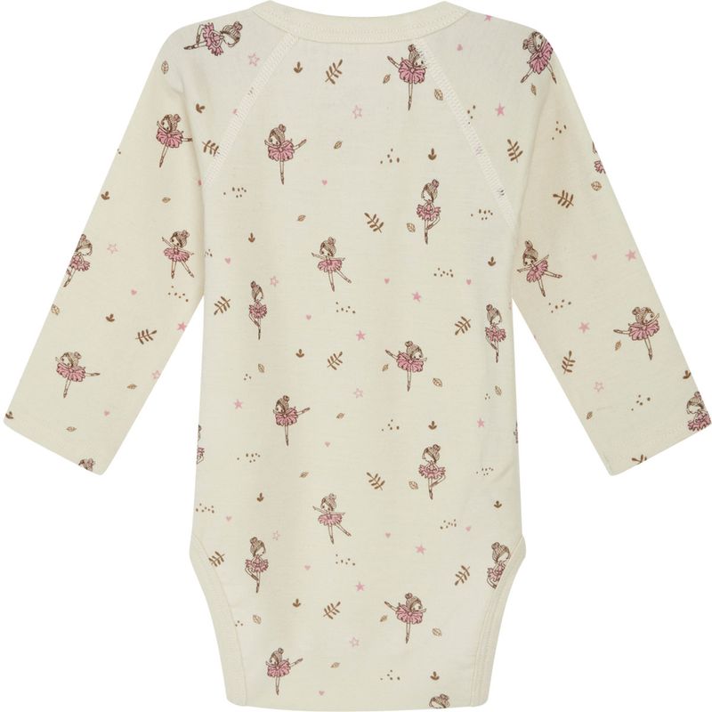 Hust & Claire ull/bambus omslagsbody ballerina, Ecru