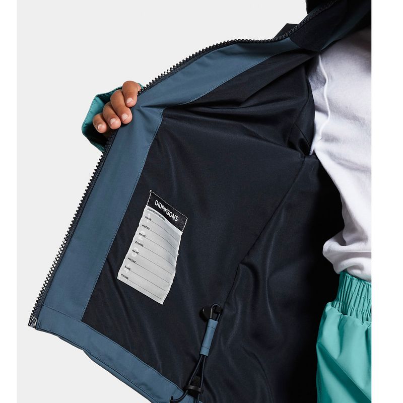 Didriksons Ash skalljakke til barn, turquoise aqua