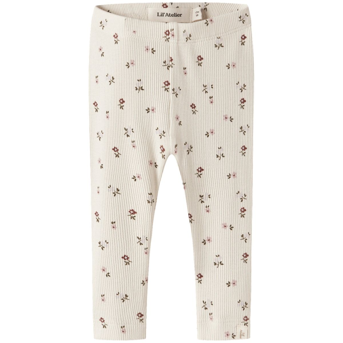 Lil' Atelier Nbfgago Floral leggings til baby, Turtledove