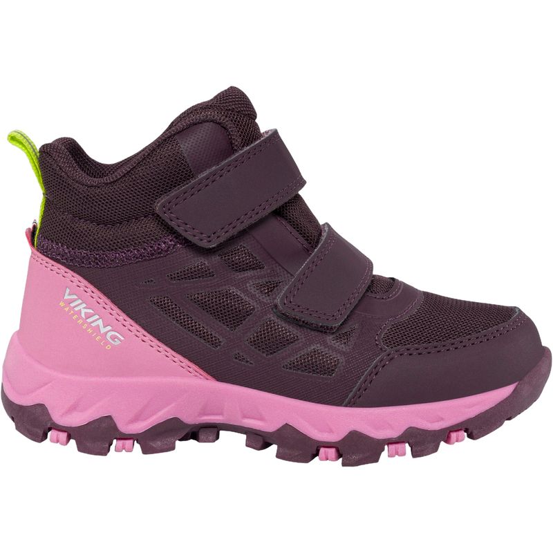 Viking Track Mid WP 2V overgangssko til barn, Plum/Multi