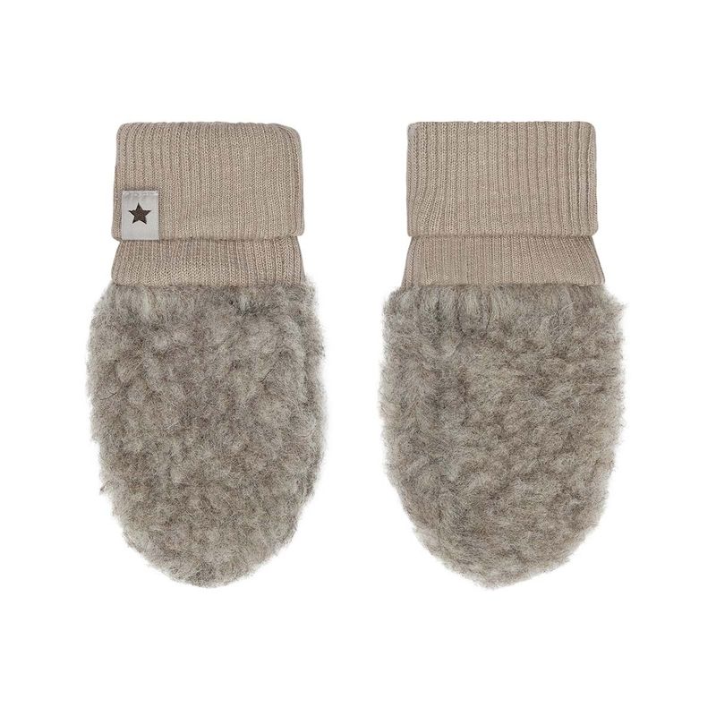 HUTTEliHUT Teddy votter i ull til baby, Camel Melange