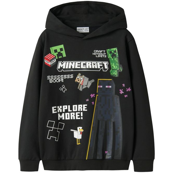 Hovedbilde Name It Nkmju Minecraft hettegenser, Black