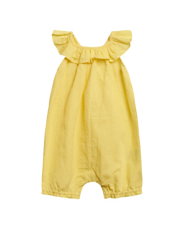 Hust & Claire lin romper med krage til barn, gul