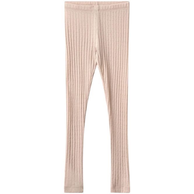 Hovedbilde Wheat Agi leggings i ull/silke til barn, Pale ...