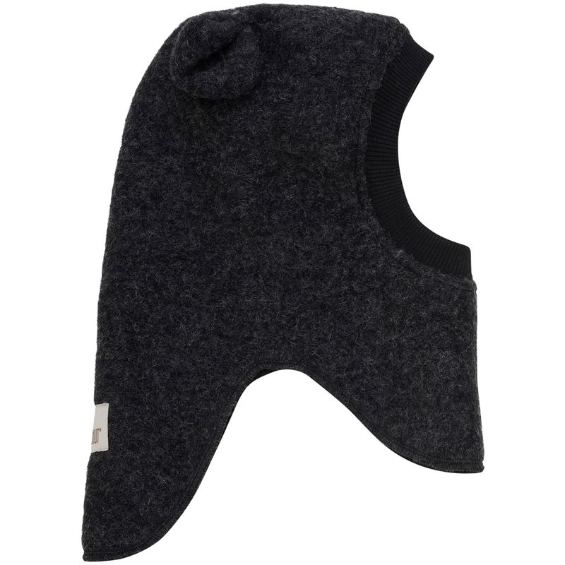 HUTTEliHUT Balaclava Bjørneører tovet ull, Dark Grey