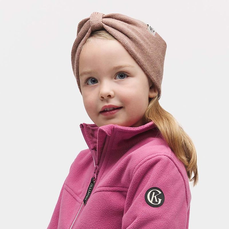 Gullkorn Sylv knutepannebånd i ull, Mørk Beige