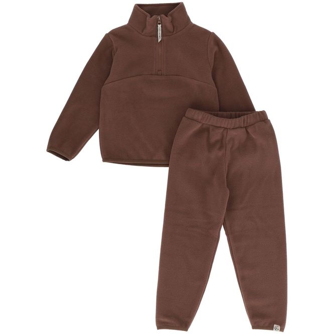 Hovedbilde Gullkorn Berg fleece-sett til barn, Brun