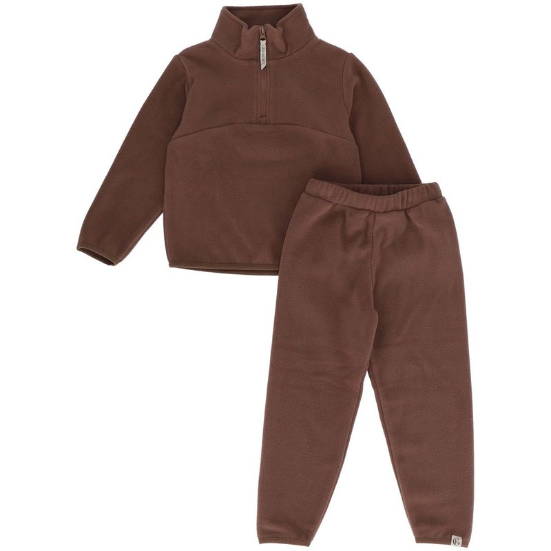 Gullkorn Berg fleece-sett til barn, Brun