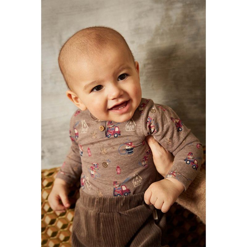 Minymo body m/print, Dark Brown Melange