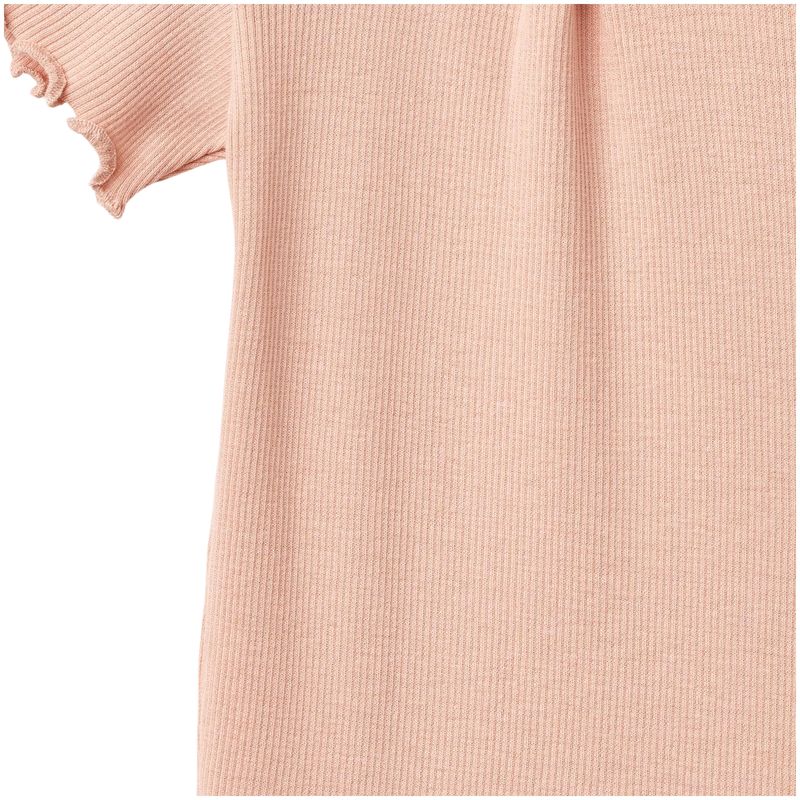 Wheat Edna rib kortermet body, Rose Cloud