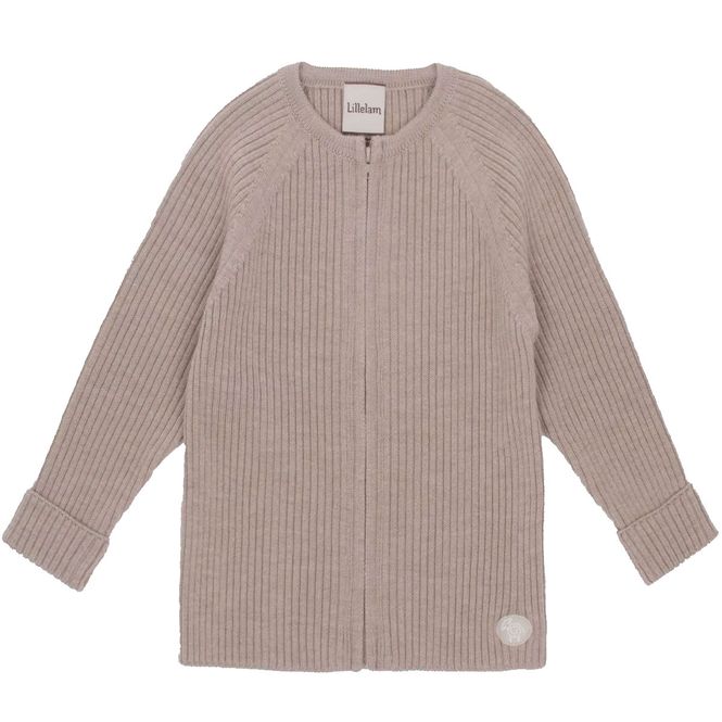 Hovedbilde Lillelam ribbet ulljakke til barn, Beige
