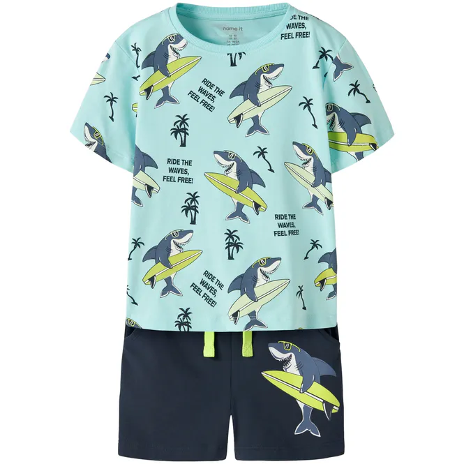 Hovedbilde Name It Nmmflaz shorts-sett til småbarn, Limpet ...