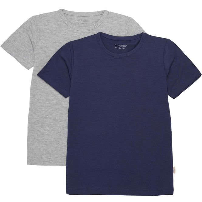 Hovedbilde MinyMo 2-pack t-skjorter til barn, Dark Navy
