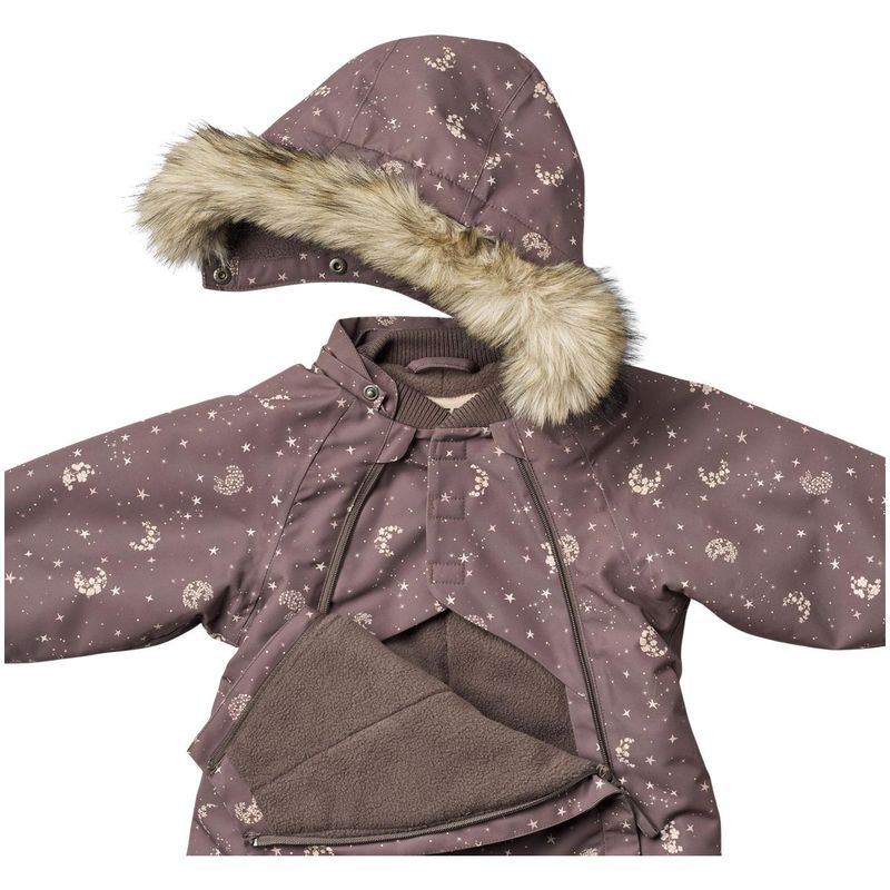 Wheat Nickie vinterdress til baby, Plum Truffle Stars