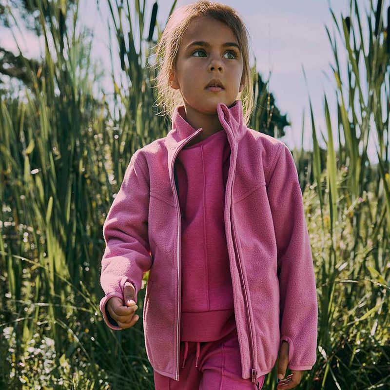 Gullkorn Clover vindfleece jakke til barn, Rosa