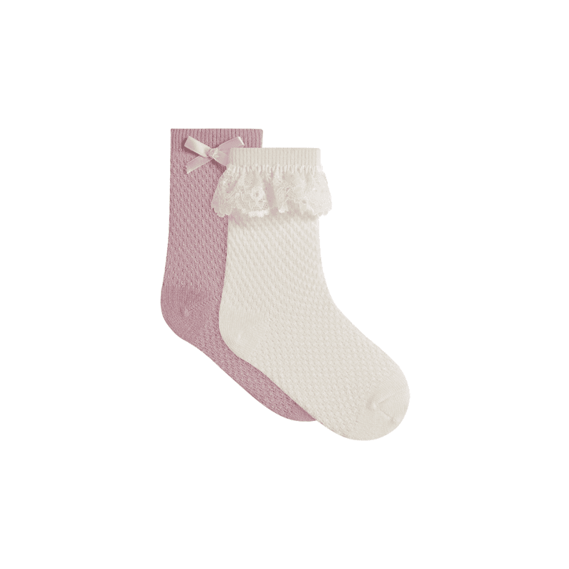 Name It Nmfwakma 2-pack ullsokker til småbarn, Violet Ice