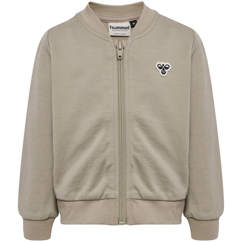 Hummel Hmlmini Bee zip-genser i ull/bomull, Vintage Khaki