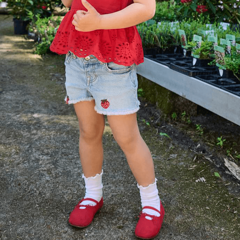 Kids Only Kmgrobyn denim shorts småbarn, Light Blue Denim