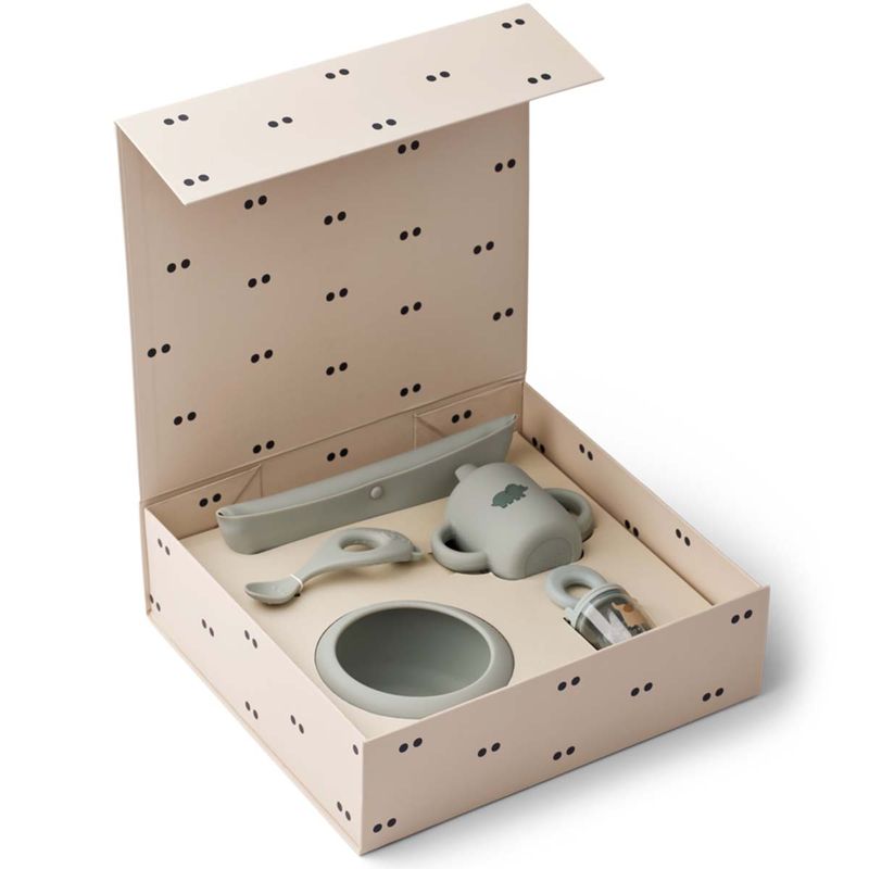 Liewood Mileah spisesett til baby, Dove blue
