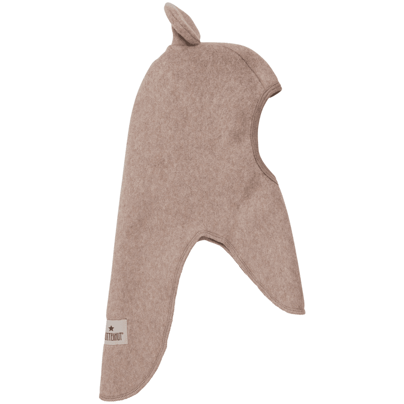 Huttelihut balaclava bjørn bomullsfleece, Savannah Melange