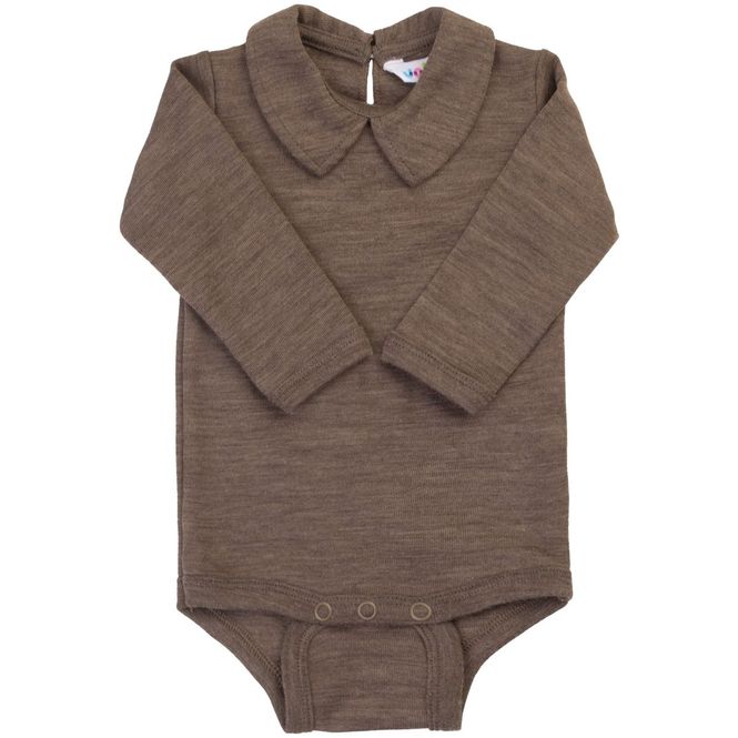 Hovedbilde Joha body i ull/silke m/krage, Brown