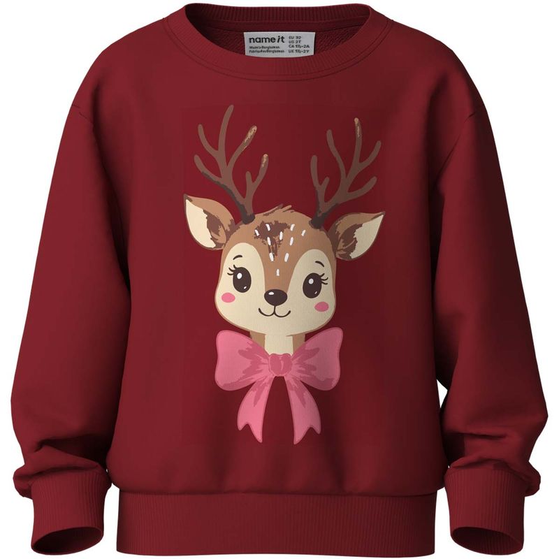 Name It Nmfvertrud sweatshirt til småbarn, Red Dahlia