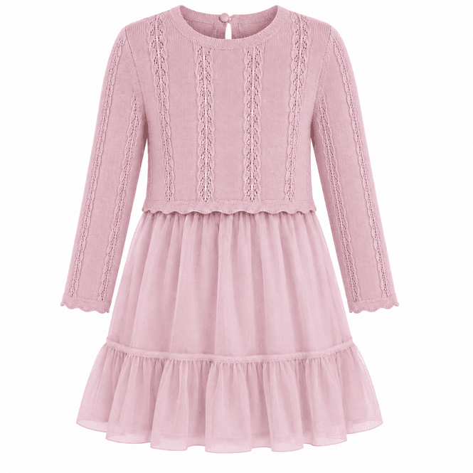 Hovedbilde Vilje & Ve Sol strikket kjole i ull, Soft Pink