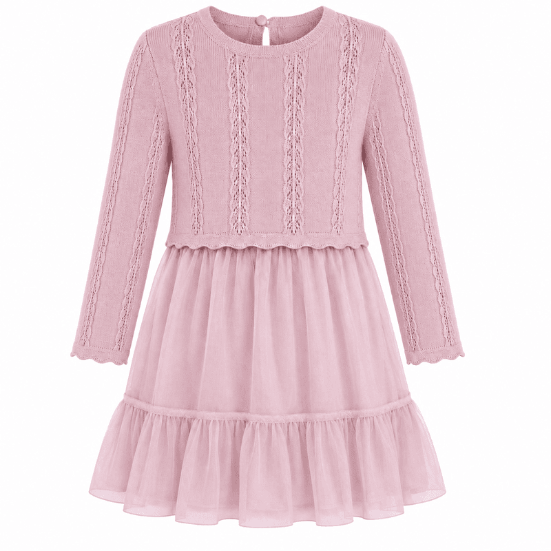 Vilje & Ve Sol strikket kjole i ull, Soft Pink