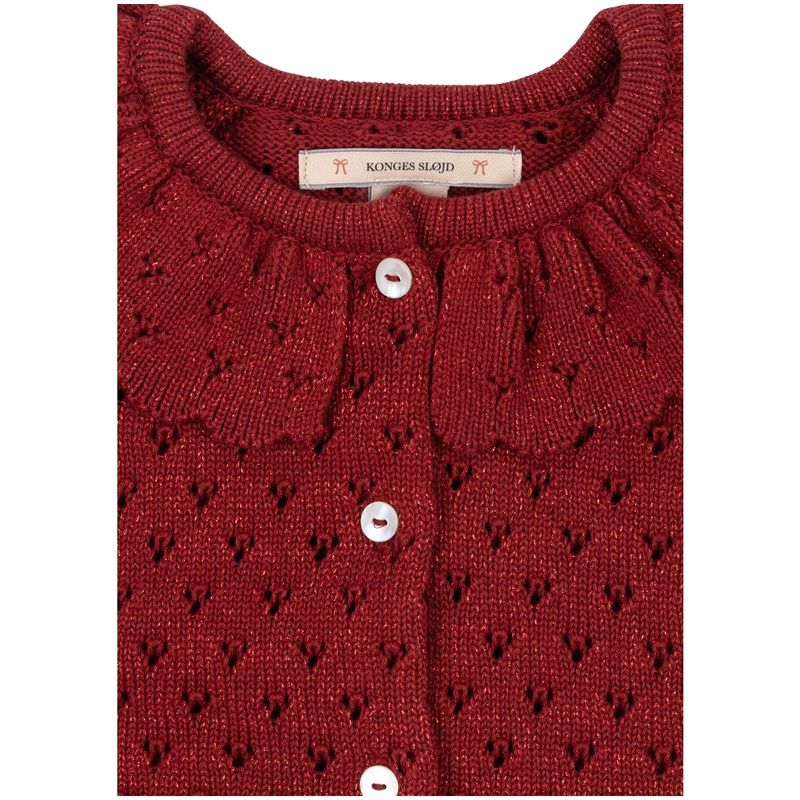Konges Sløjd Holiday cardigan til barn, Red Dahlia