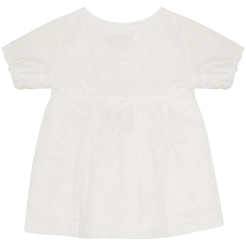 HUTTEliHUT Embroidery kjole til baby, Antique White
