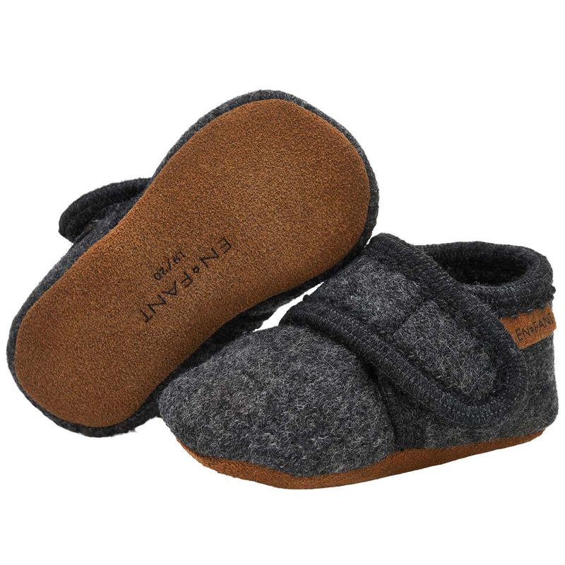 En Fant ulltøfler til barn og baby, Dark Grey Melange