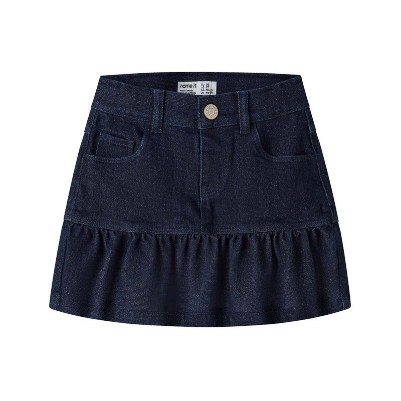 Name It Nmfliv denim skjørt til småbarn, Dark Blue Denim