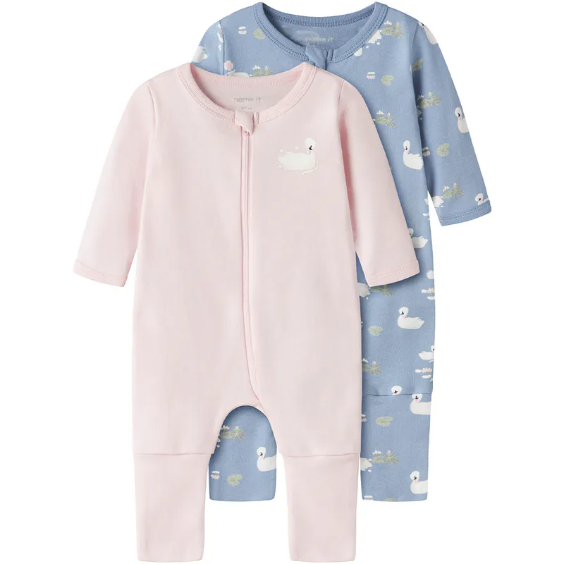Name It Nbfnightsuit Swan 2-pack heldress, Endless Sky