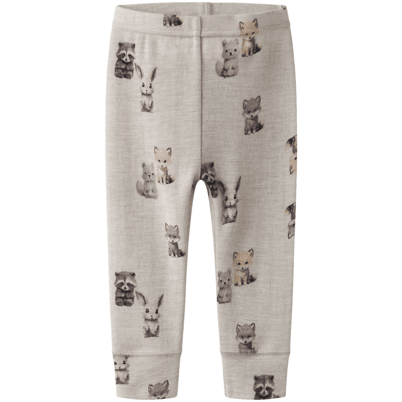 Name It Nbmwang Wool Rib leggings til baby, Nacreous Cloud