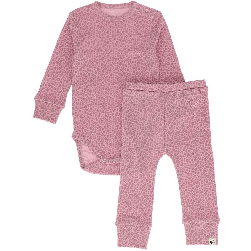 Gullkorn x DMK Ignim sett i ull/bambus baby, Mørk Rosa (P)