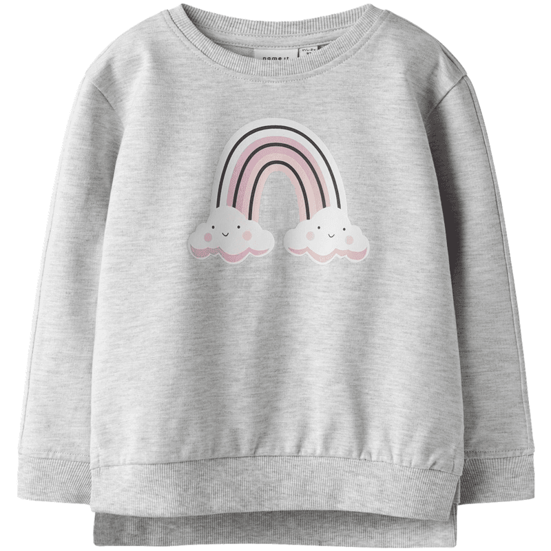 Name It Nmfbissine sweatshirt til småbarn, Light Grey Mel.