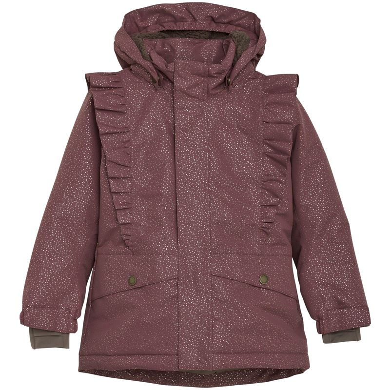 EnFant vinterjakke til barn m/volanger, Rose Taupe