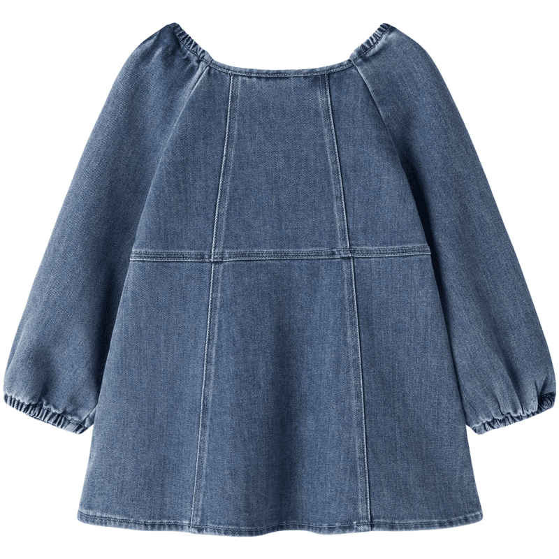 Lil' Atelier Nmfobello denim kjole til småbarn, Dark Blue