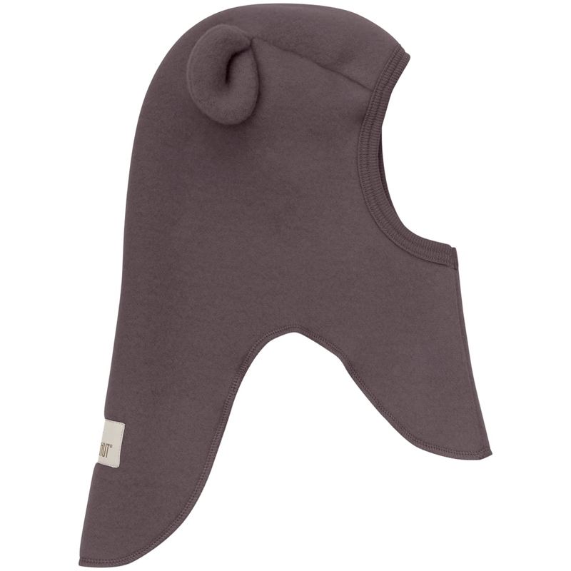 HUTTEliHUT Balaclava bjørneører ullfleece, Raisin