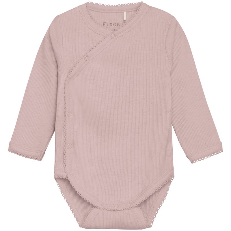 Fixoni Rib omslagsbody, Pale Mauve Melange
