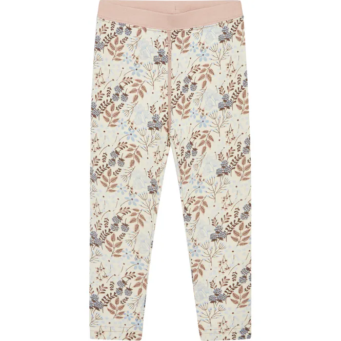 Hovedbilde Hust & Claire ull/bambus leggings blomster, Cloud ...