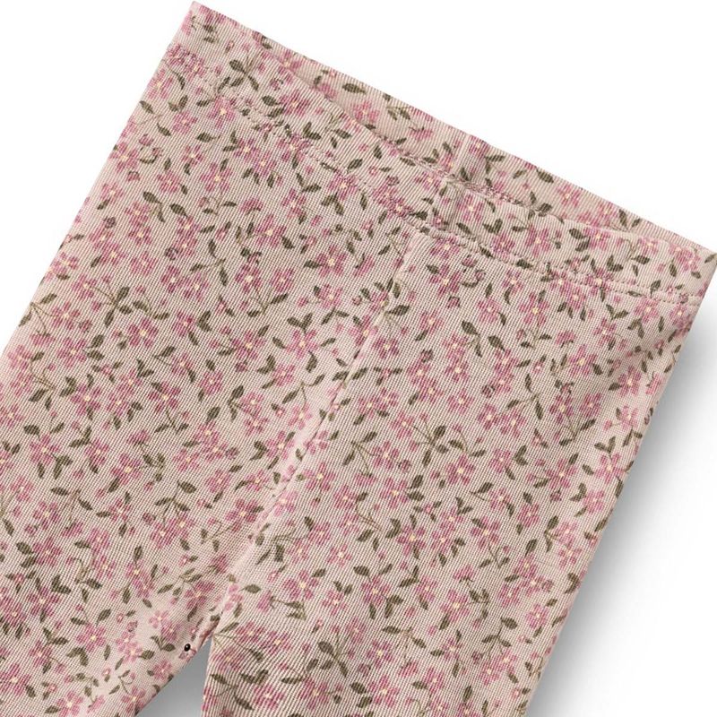 Wheat Agi leggings i ull til baby, Pale Lilac Flowers