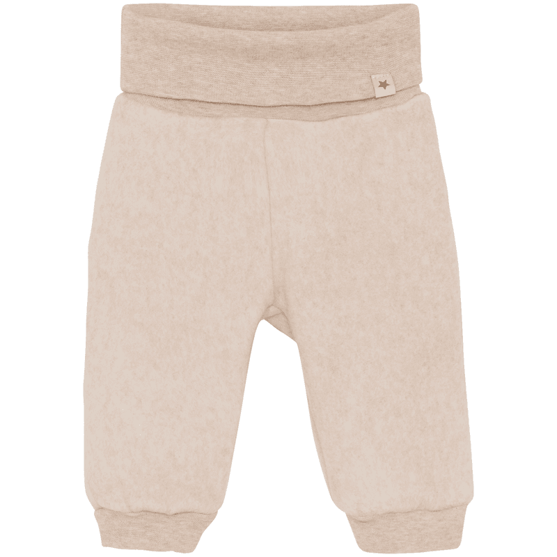 Huttelihut bukse i bomullsfleece, Camel Melange