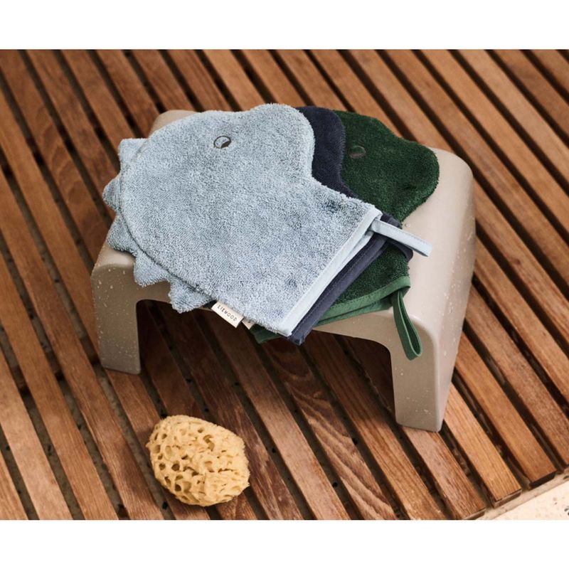 Liewood Sylvester 3-pack vaskekluter, Beach blue mix