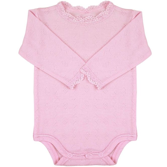Hovedbilde Joha body i ull/silke med blonder, Prime Rose