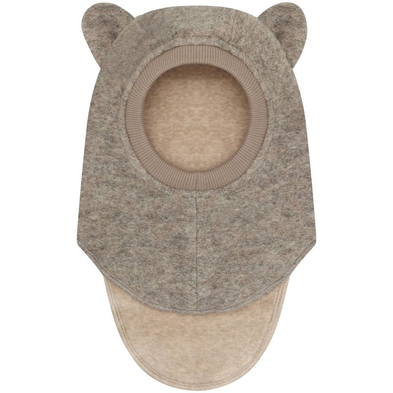 HUTTEliHUT balaclava i ull m/ører, Camel Melange
