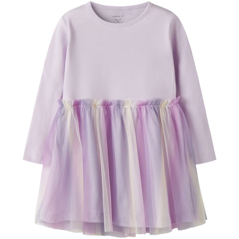 Name It Nmfdotiana kjole til småbarn, Lavender Fog
