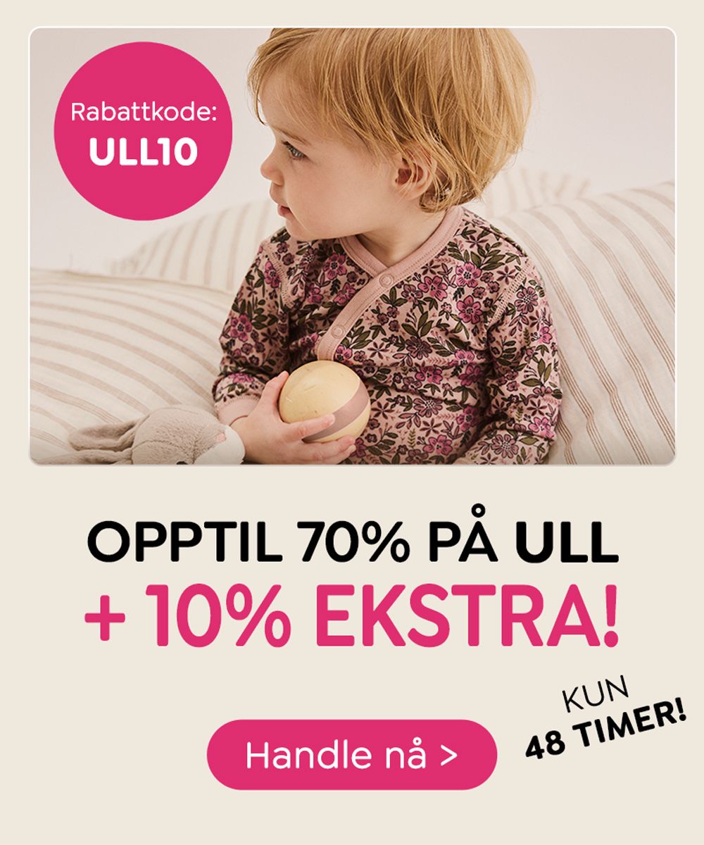 Ull tilbud til barn - Opptil 70% + 10% ekstra - Kode: ULL10