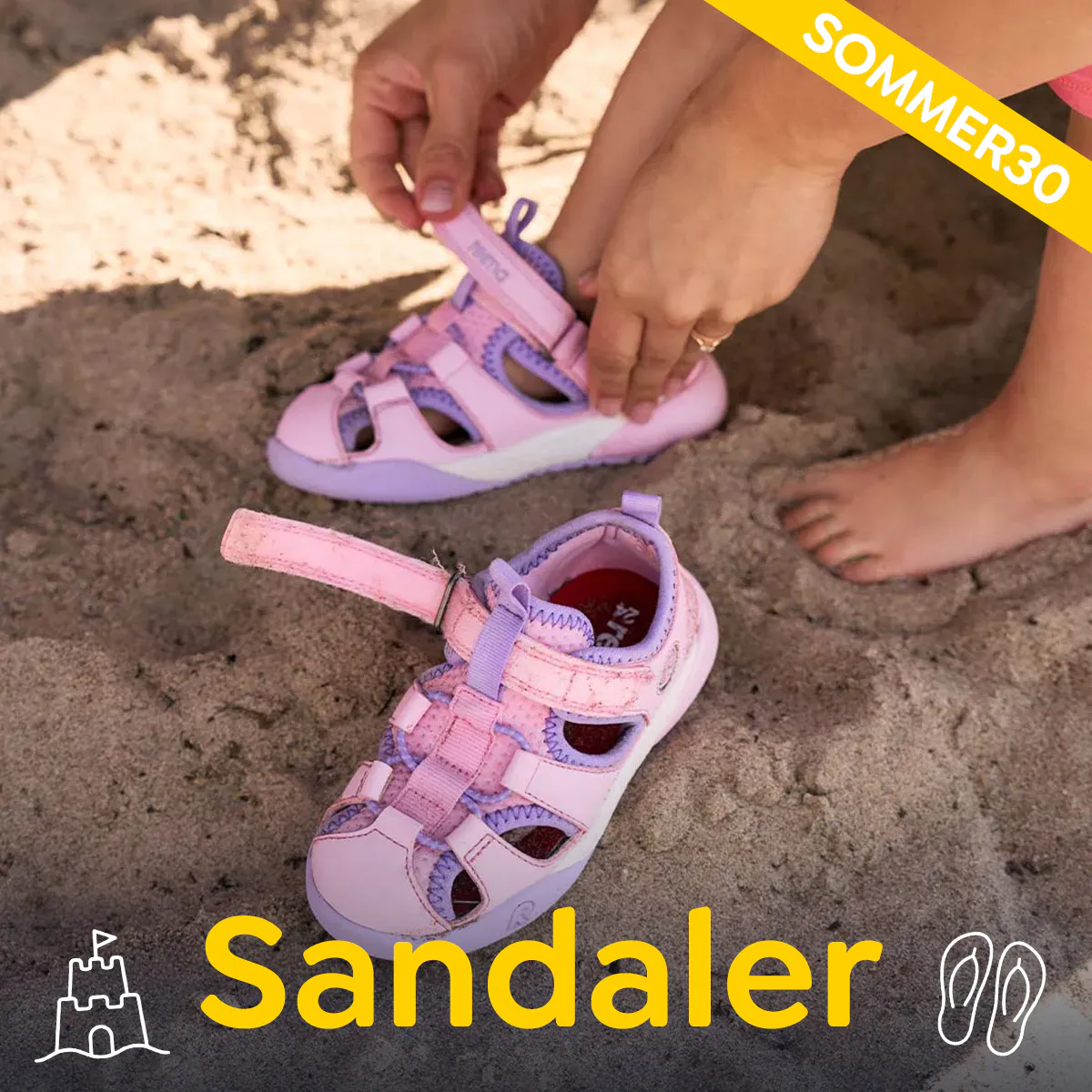 Sandaler og badesko til barn hos DressMyKid – bruk kode sommer30 
