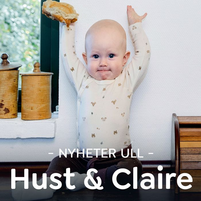 Hust and Claire ullnyheter til baby og barn. Nye ullklær fra høst- og vinterkolleksjonen 2026 hos DressMyKid.no